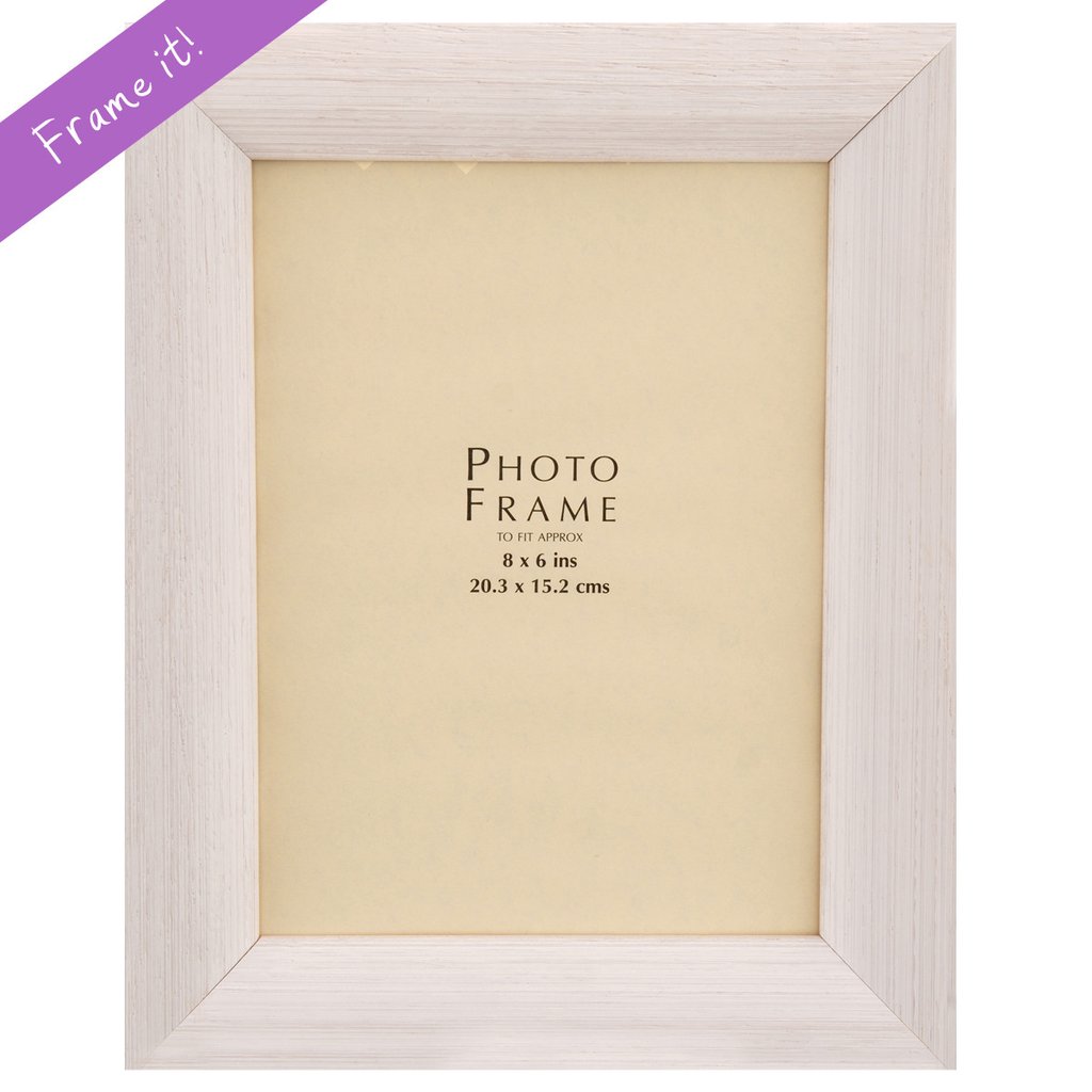 Bevelled White Wood Frame Picture, White Wooden Picture Frames Uk